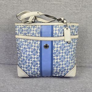 Coach Heritage Chelsea Blue/White Tote Bag